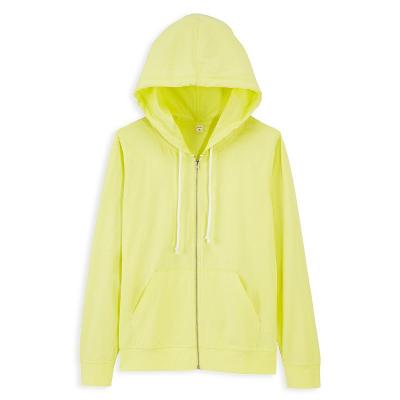 超轻薄便携式女开衫连帽卫衣 女 浅黄