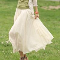 skyeisle 天空岛 韩国夏装新款女波西米亚糖果色半身长裙Q2120507壹 支持货到付款 杏色