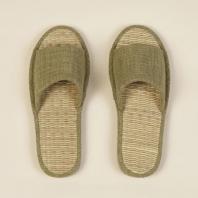 夏季高端素色蔺草拖鞋男士青草绿/L